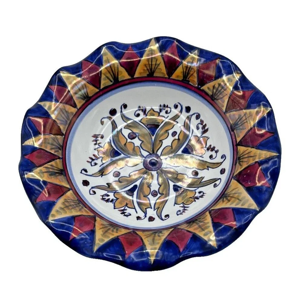 Vintage Gualdo Tadino Italy Signed Bowl Frillici Perugia Umbria Ceramics